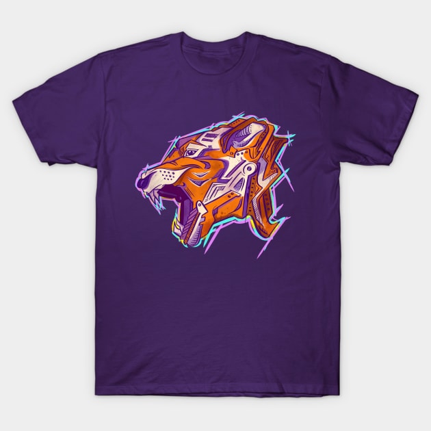 Grunge Tiger Mecha street art style T-Shirt by Sardoodles